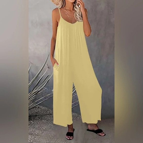 BCBGmaxazria  runway silk lemon 🍋 jumpsuit size XS - Picture 1 of 6